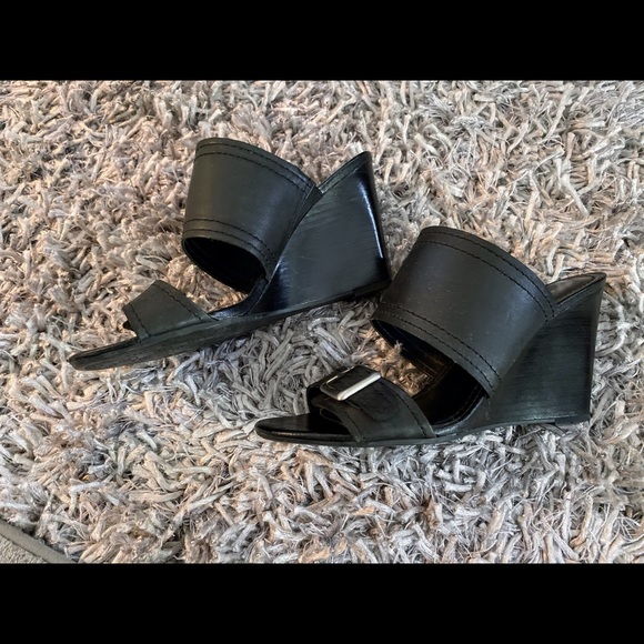Franco Sarto Shoes - Black wedge sandals